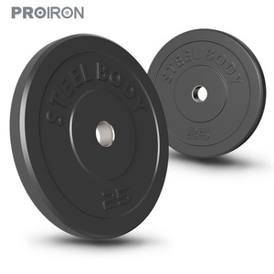 Hot sale weight barbell rubber covered bumper plates 25lb bumper plates set weight lifting gym equipment