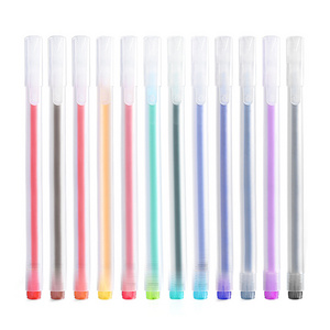 12 colors Promotional Candy Color Fine colourful Gel Pen Set Custom Creative Shape Plastic Kawaii colour pens Gel Pen