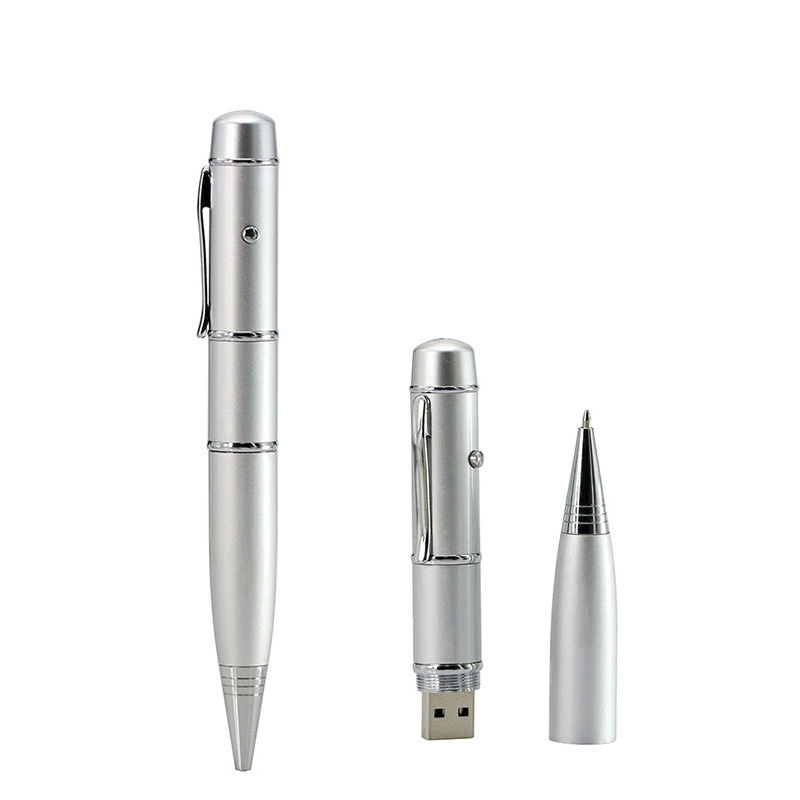 Custom logo laser pointer metal ball point pen usb laser pointer flash drive 8GB 16GB 32GB 64GB U disk