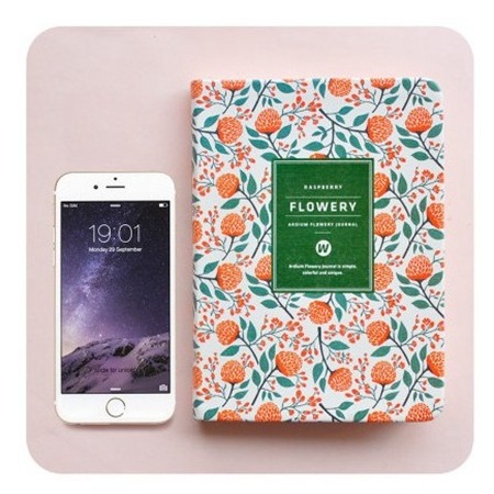 Fresh floral A5 Hardcover notepad hand book Printed planbook creative retro diary custom notebook