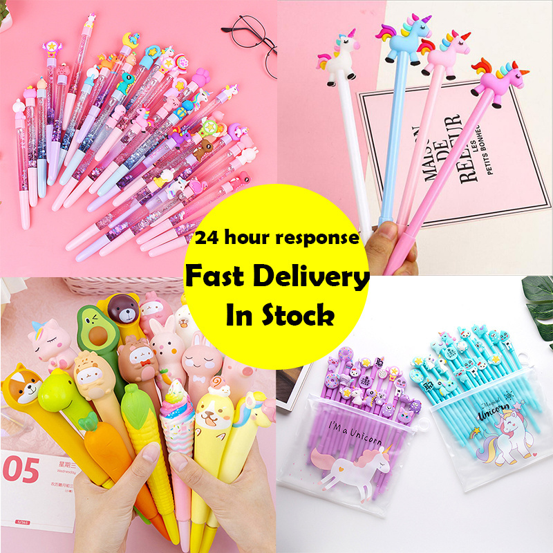 Hot Selling Promotional Korean creative Kawaii Pen 0.5mm Korean Pen Carton Cute Gel Pen Stationery Manufacturer