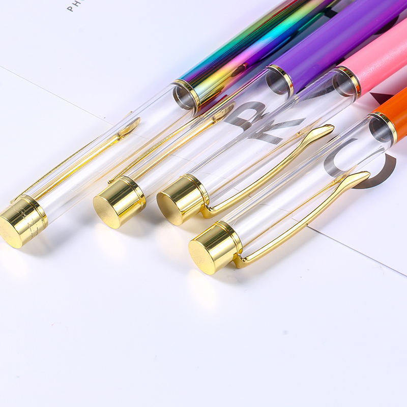 Promotional design pen glitter power shell crystal dry flower diamond filled diy 3D oil pen empty tube herbarium DIY pen