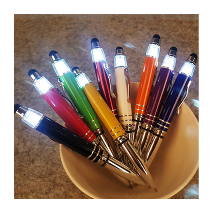 Wholesale Factory price 3 in 1 Multi-Function Metal stylus Led Light Flashlight Pen Laser Logo Light Pen Torch Ballpoint Pen