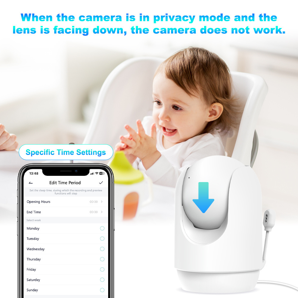 Feeding Alarm Humanoid Detection Ptz Camera Monitores De Bebe Home Security Cameras With Temperature & Humidity Sensor