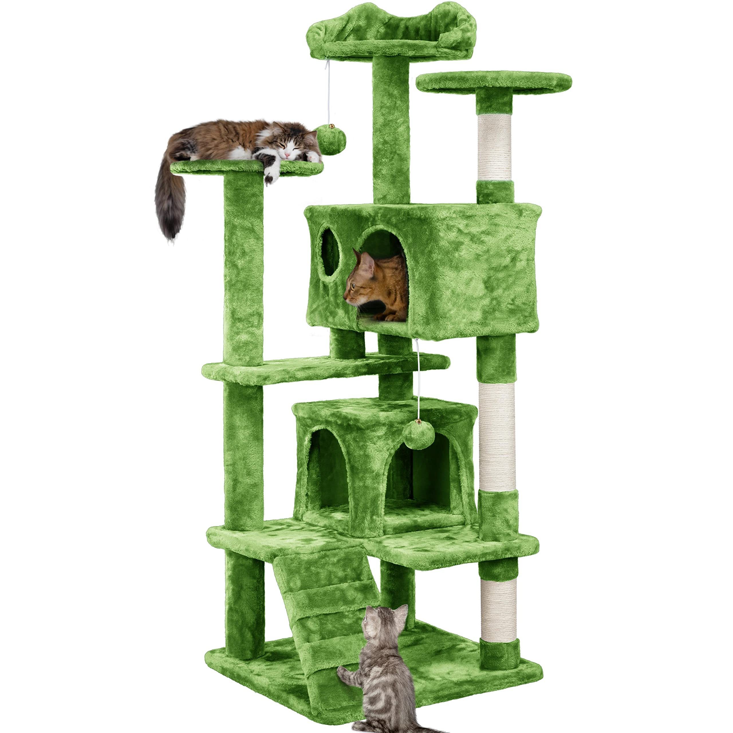 54in Cat Tree Tower Condo Furniture cat scratcher Post for Kittens Pet House Play cat trees & scratcher