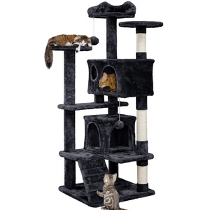 54in Cat Tree Tower Condo Furniture cat scratcher Post for Kittens Pet House Play cat trees & scratcher