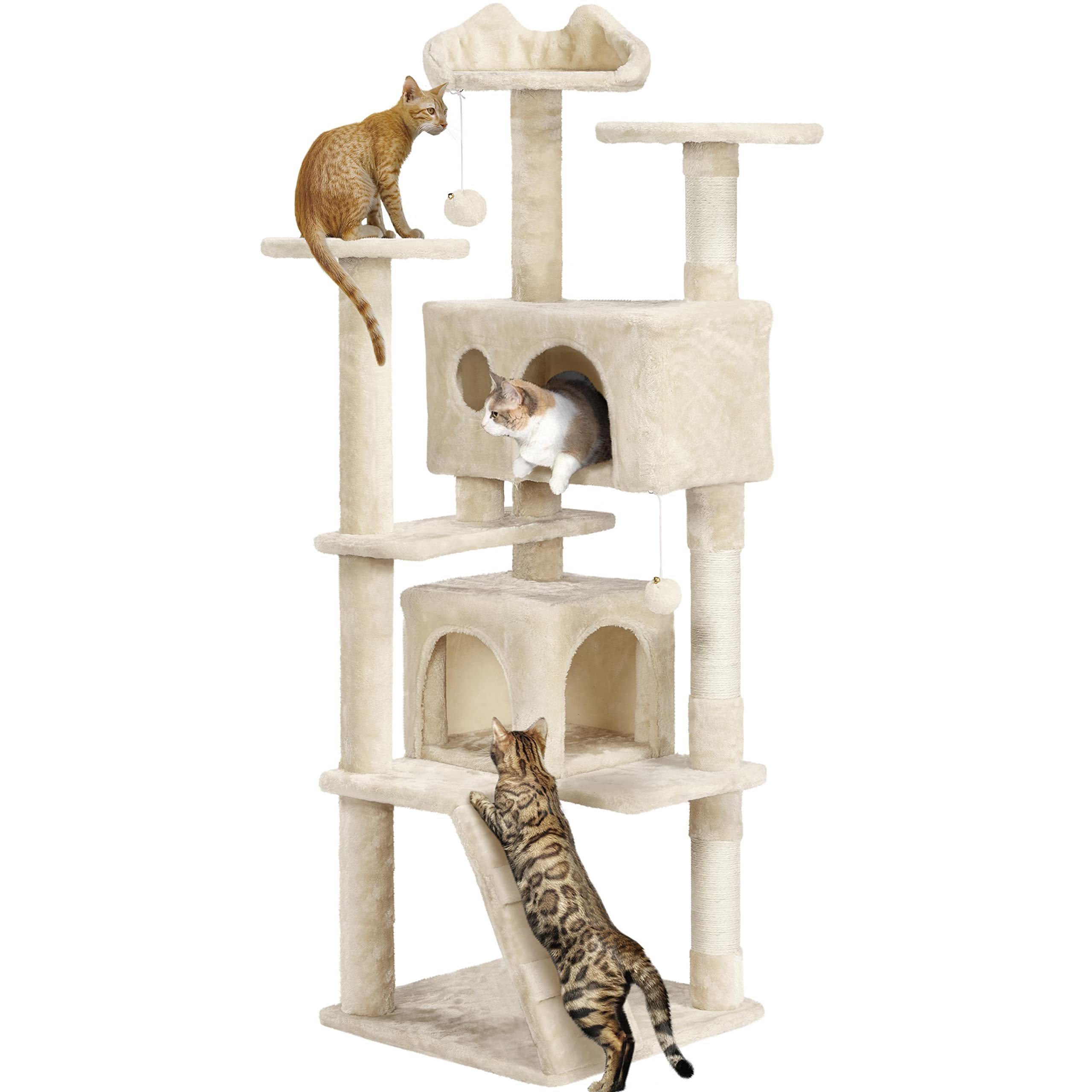 54in Cat Tree Tower Condo Furniture cat scratcher Post for Kittens Pet House Play cat trees & scratcher