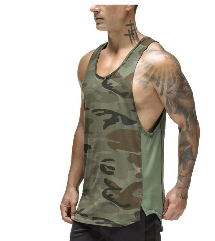 OEM Gymwear Bodybuilding Men Gym Fitness 100% polyester Tank Top