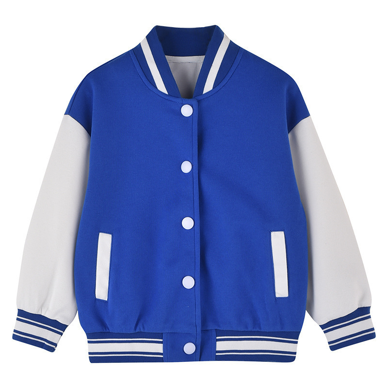 Kids Baseball Jackets Boys Girls Fit Varsity Jacket Casual Lightweight plain Cardigan School Coat