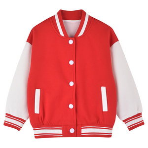 Kids Baseball Jackets Boys Girls Fit Varsity Jacket Casual Lightweight plain Cardigan School Coat