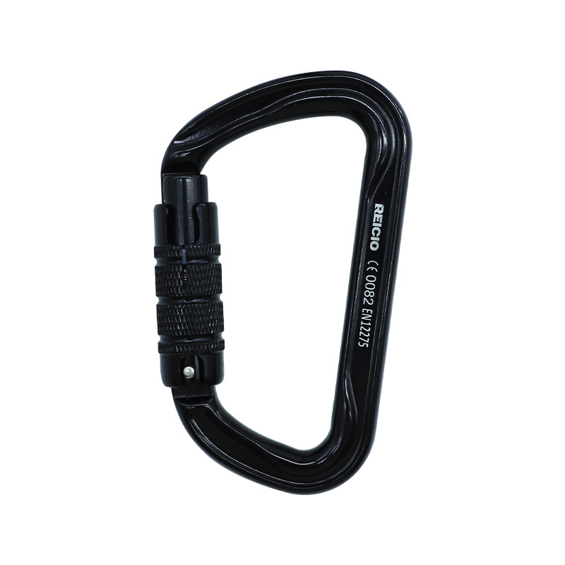 New Aviation Aluminium Carabiner Twist lock/Triple lock 30kN D-Shape Climbing Carabiner Autolocking