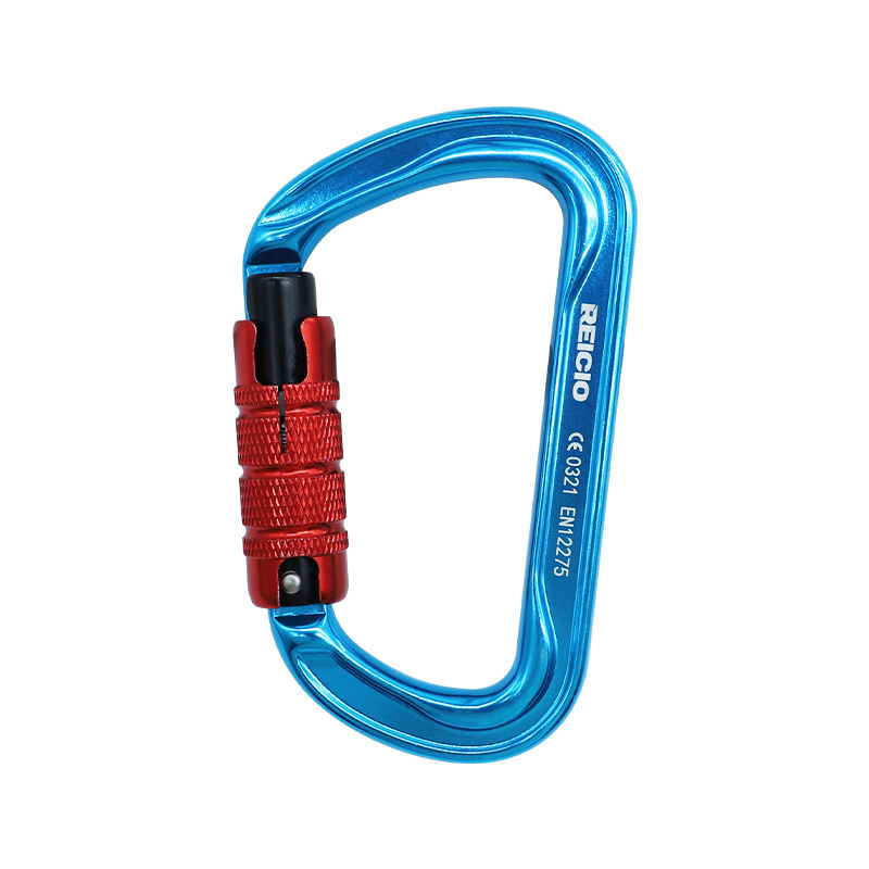 New Aviation Aluminium Carabiner Twist lock/Triple lock 30kN D-Shape Climbing Carabiner Autolocking