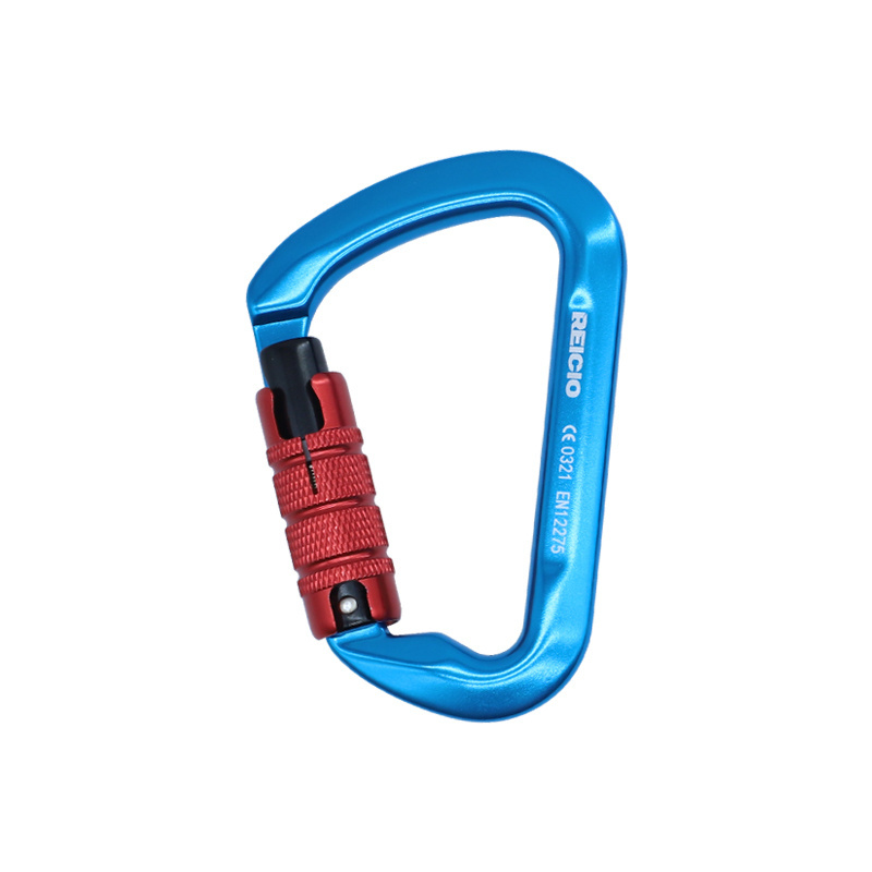 Factory direct sales Aviation Aluminium Carabiner 30kN D-Shape Climbing Carabiner Autolocking Triple lock