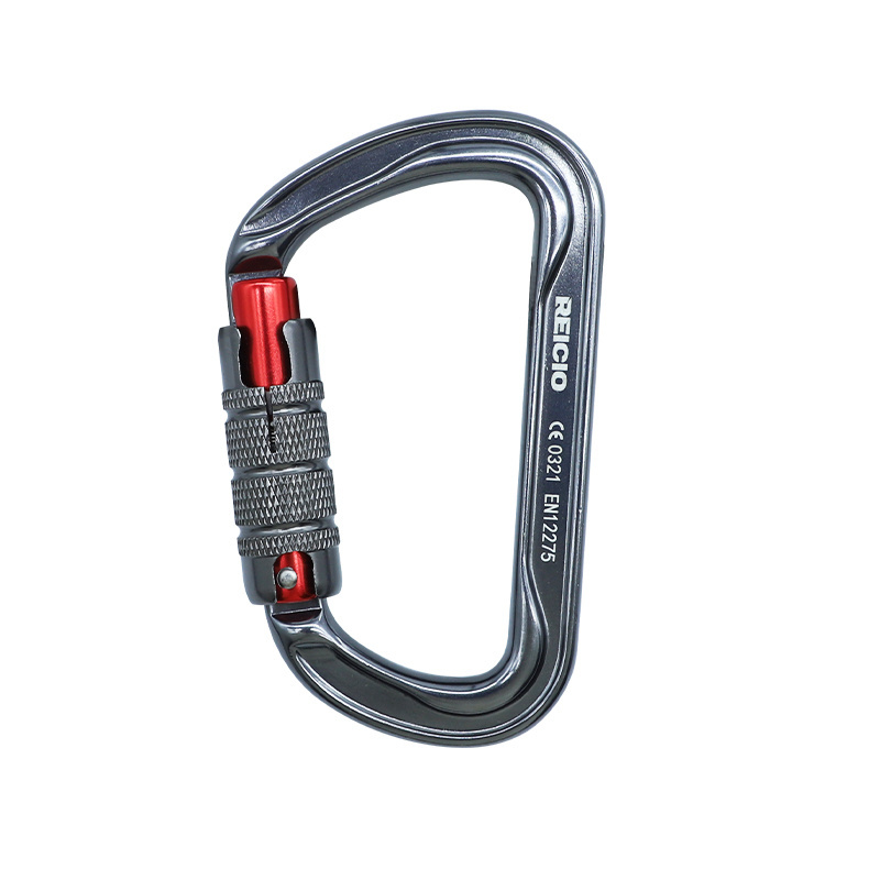 New Aviation Aluminium Carabiner Twist lock/Triple lock 30kN D-Shape Climbing Carabiner Autolocking