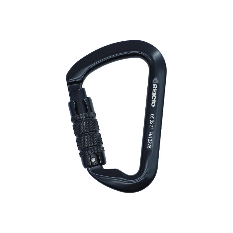 Factory direct sales Aviation Aluminium Carabiner 30kN D-Shape Climbing Carabiner Autolocking Triple lock