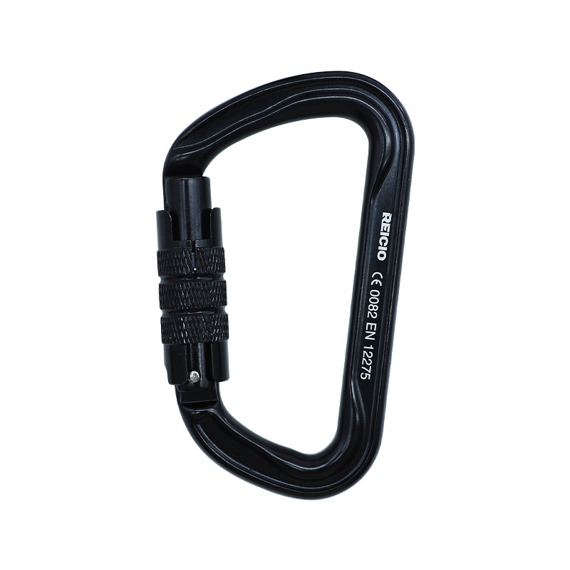 New Aviation Aluminium Carabiner Twist lock/Triple lock 30kN D-Shape Climbing Carabiner Autolocking