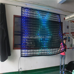 see-through led stage curtain screen/stage used led curtain display video screen/bar decorations pub