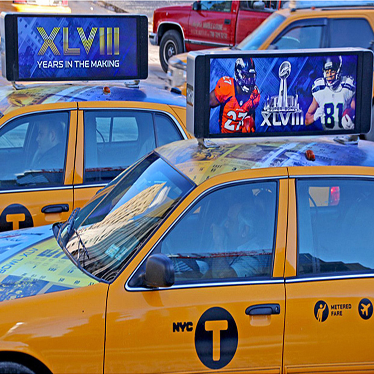 Outdoor Advertising Sign P2 P2.5 P3 P4 P5 Double Sided Taxi Roof Top LED Digital Display Screen