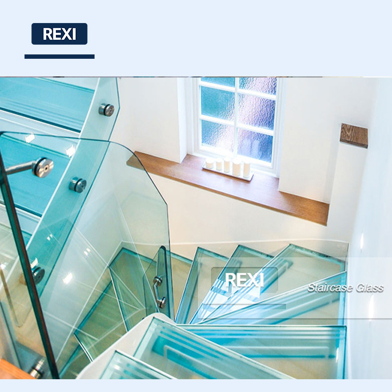 non slip Anti slip Glass Staircase by Tempered Laminated Glass