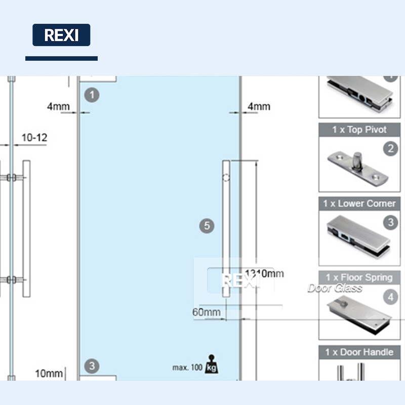 CE Certified 8mm 10mm 12mm Glass Swing Door