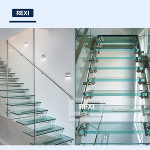 non slip Anti slip Glass Staircase by Tempered Laminated Glass