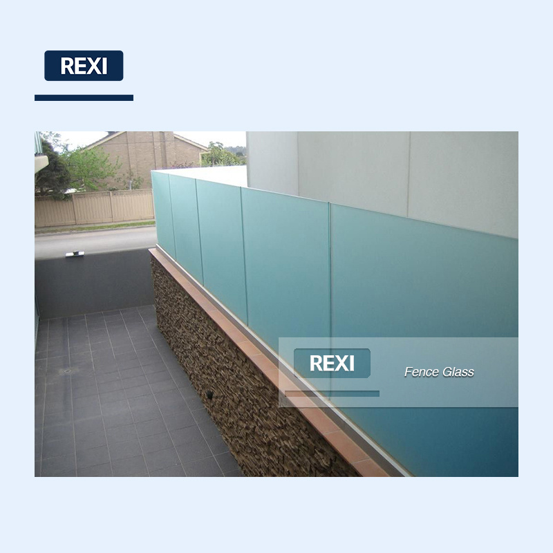 swimming pool outdoor frameless frosted tempered glass fence panels