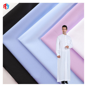 Hot Sale Factory Direct 100% Spun Polyester Fabric 40*40 Polyester Arabic Thobe Fabric for Shirts and Robes