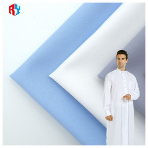 Wholesale 40*40 100% polyester microfiber fabrics toyobo fabric arab thobe shirts fabric for men