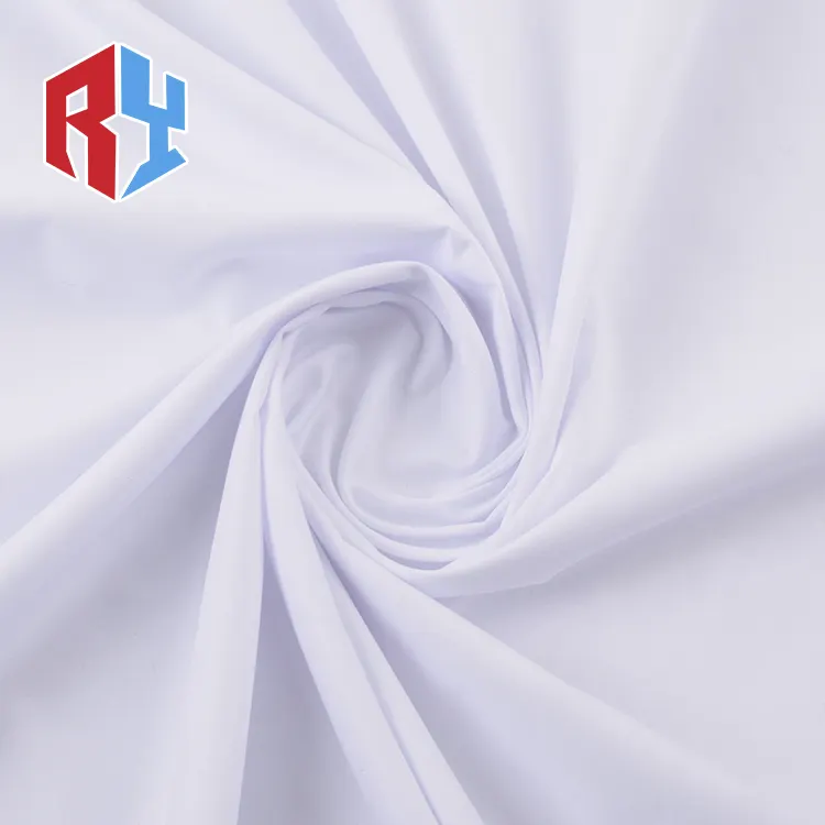 Shaoxing factory muslim mans robe fabric TOYOBO 100% spun polyester plain white arab thobe fabric