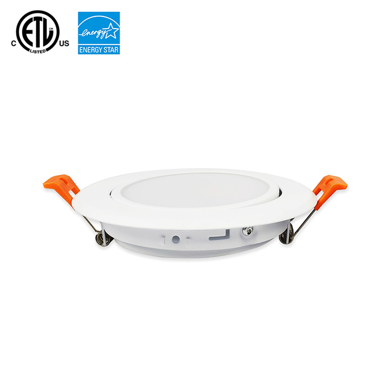 4 inch round recessed gimbal LED ceiling panel light with ETL