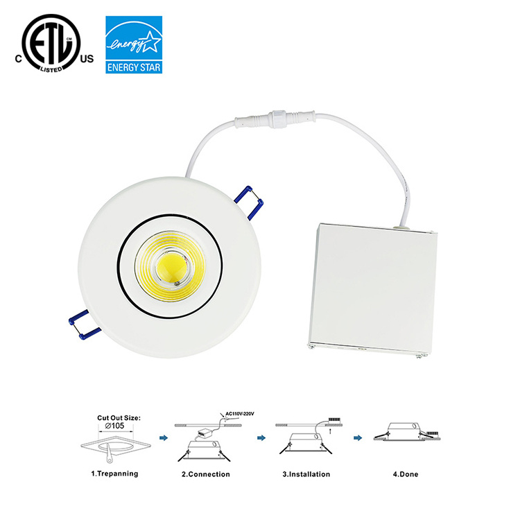 High Quality 4 inch modern Led Downlight gimbal trim for recessed pot light