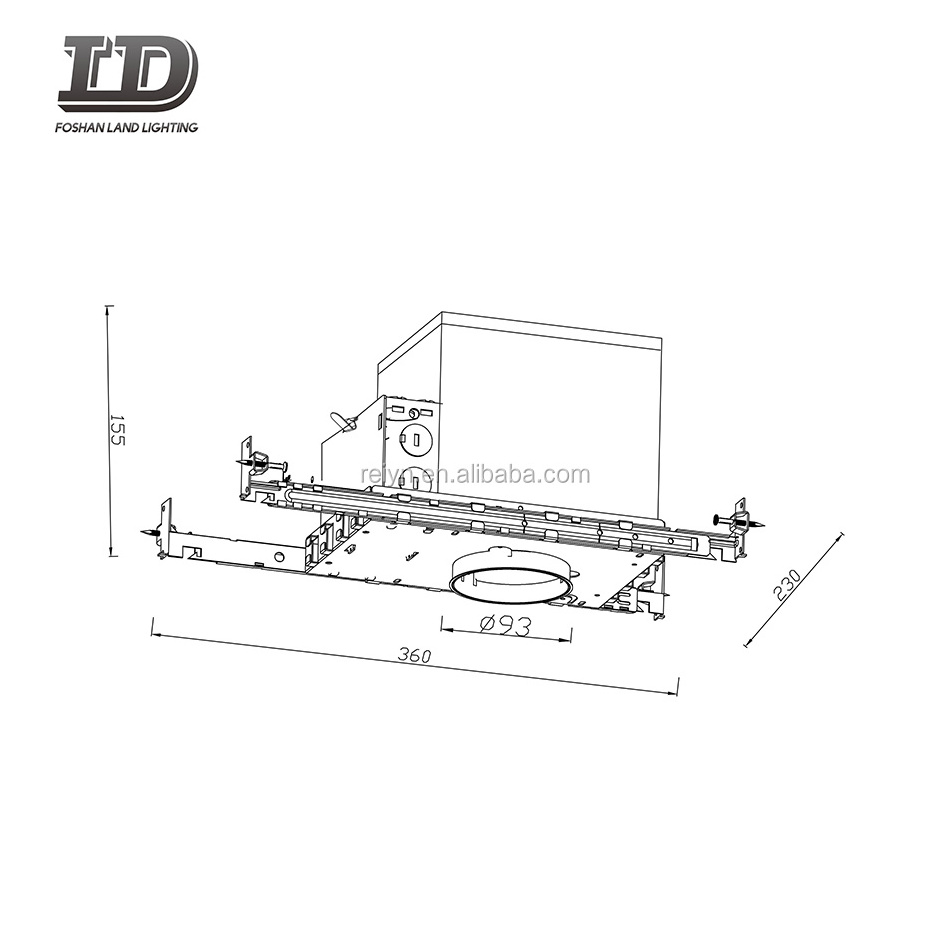 New construction housing IC Airtight rated 3 inch recessed light housing led potlight housing