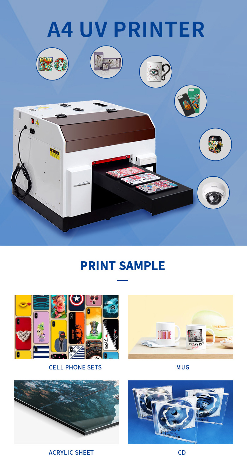 Reizjet Custom Logo Cheap A4 UV Digital Flatbed Printer UV Printing Machine For Bottle