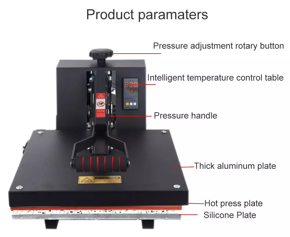 Reizjet 38*38Cm Heat Transfer T Shirt Heat Press Machine  For Textile Printing