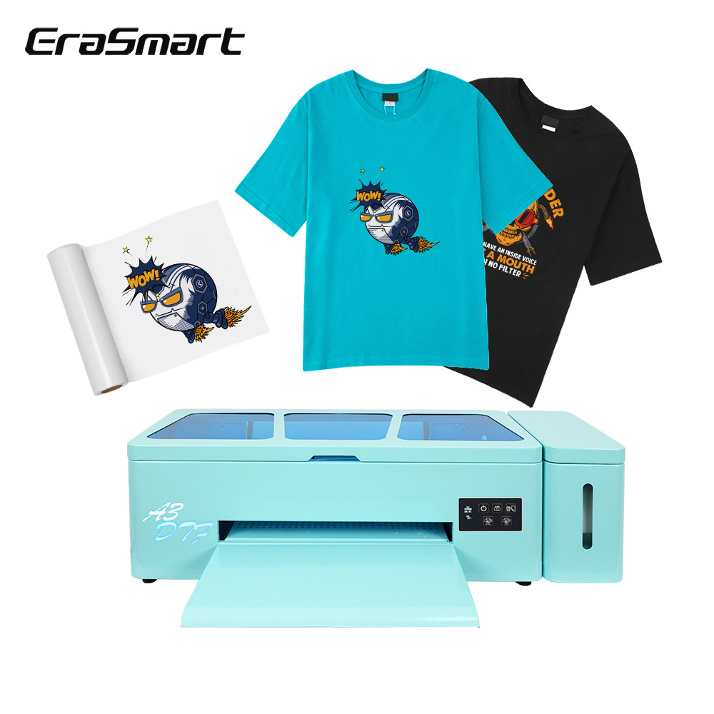 EraSmart Xp600 1390 L1800 Head Small Eco Solvent Printer Clothes T Shirt Printing Machine A3 Dtf Printer For Small Business