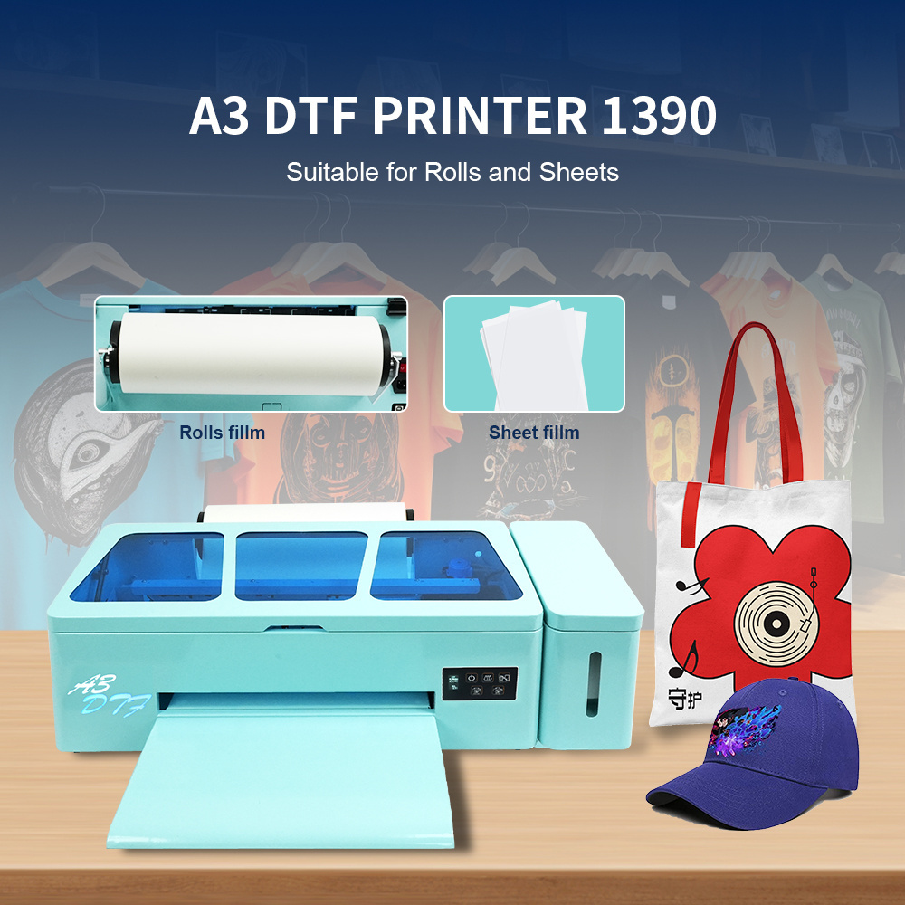 EraSmart Xp600 1390 L1800 Head Small Eco Solvent Printer Clothes T Shirt Printing Machine A3 Dtf Printer For Small Business