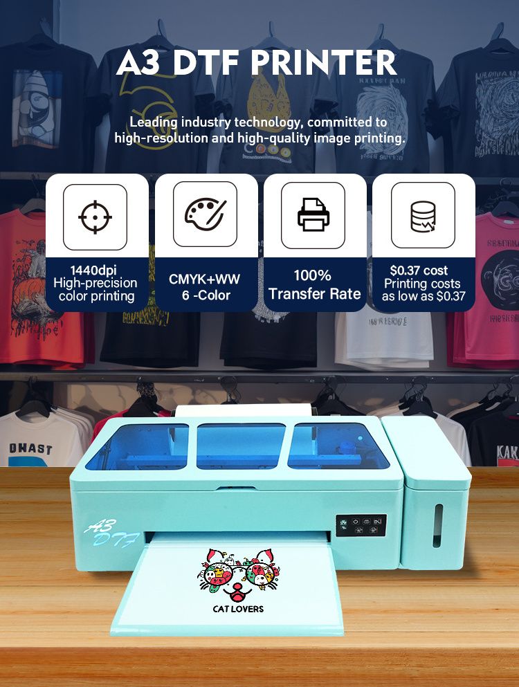 EraSmart Xp600 1390 L1800 Head Small Eco Solvent Printer Clothes T Shirt Printing Machine A3 Dtf Printer For Small Business