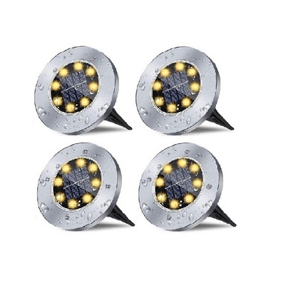 Outdoor Solar Disc Light,8 Led Garden Disk Light Outdoor Waterproof Solar Buried Light For Pathway