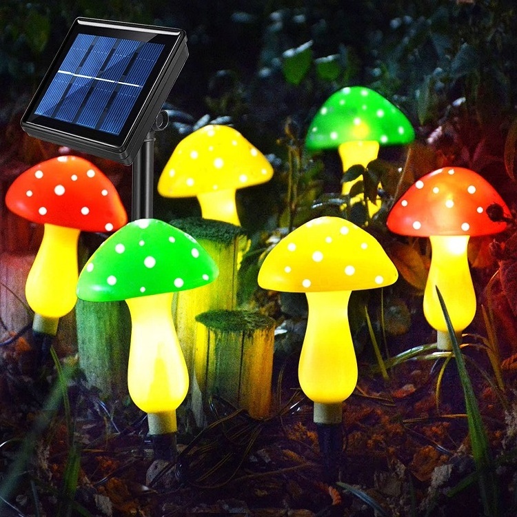 New Upgraded 8 Modes Waterproof Solar Mushroom Lights Outdoor for Garden Pathway Landscape Yard Easter Pathway