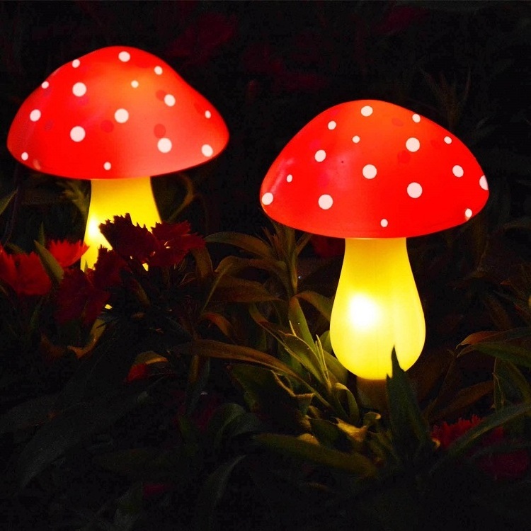 New Upgraded 8 Modes Waterproof Solar Mushroom Lights Outdoor for Garden Pathway Landscape Yard Easter Pathway