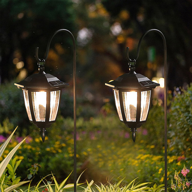 Solar Hanging Lights Outdoor Powered Garden Shepherd Hooks Waterproof Landscape Lighting for Lawn Patio Yard Pathway Driveway