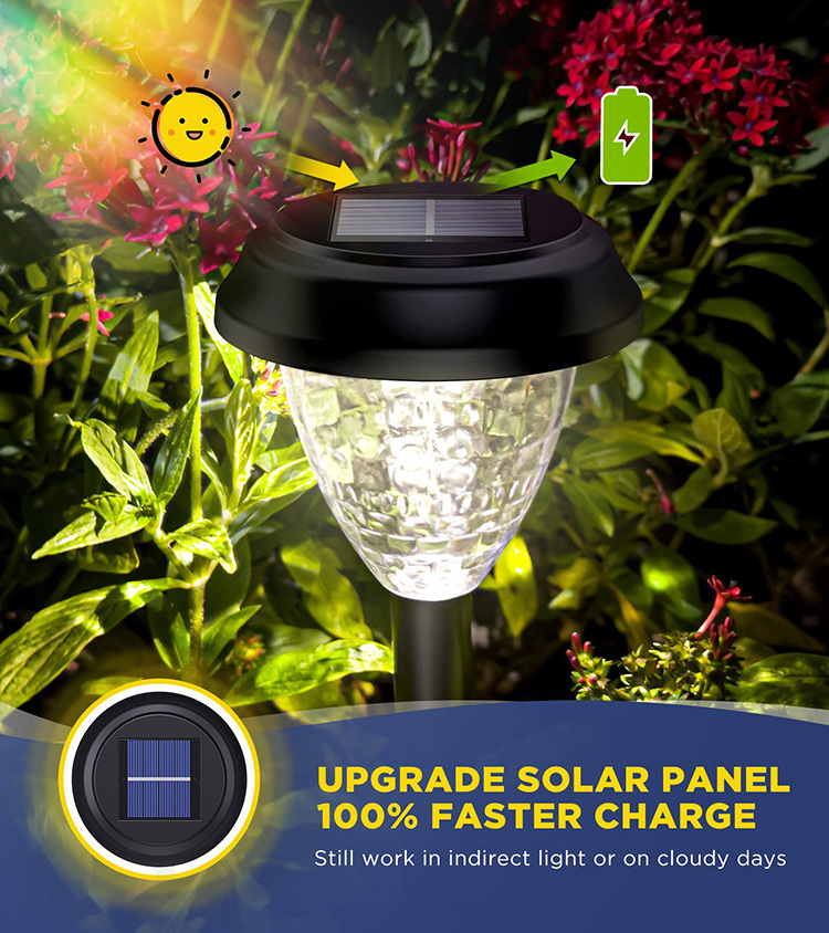 Ultra Bright Outdoor Garden Lights Up to 12H Auto On/Off Waterproof Solar Powered Solar Garden Lights Yard Path Lawn Decoration