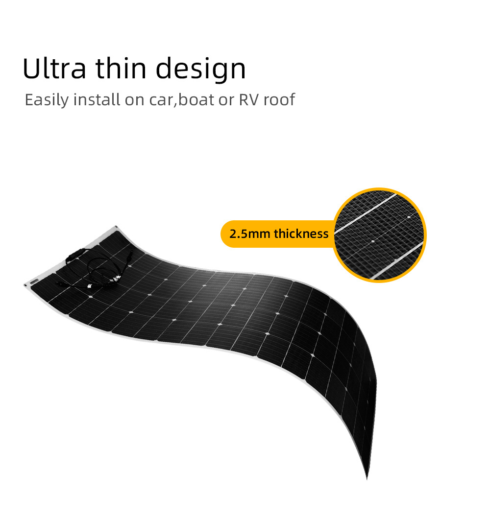 In Stock Flexible Solar Panel 200w 18v Thin Film Etfe Solar Panel For Caravan Rv Boat Camper Trailer