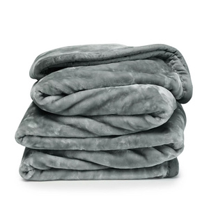 King Queen Size Gray Reversible Faux Fur Mink Blanket Ultra Soft Cozy Warm Fleece Bed Blanket Mink Feel