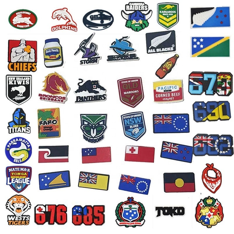 Cook island flag for shoe lace NRL NZ aboriginal flag charms maori flag shoe charm Australian tonga shoe decoration