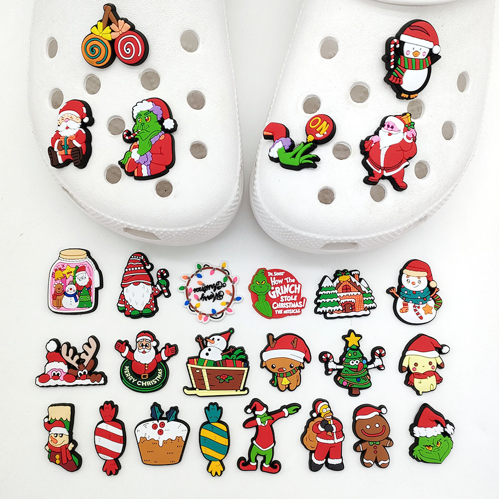 2023 Christmas clog charms christmas shoe charms wholesale pvc shoe decorations clog charms