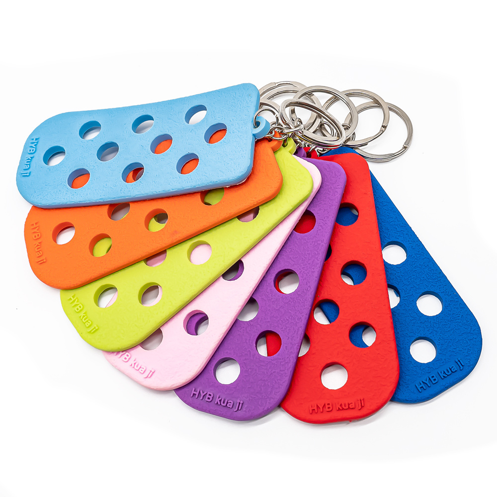 Hole EVA Keyrings Wholesale Silicone Key Ring 2D Rubber Key Chain Soft PVC Keychain