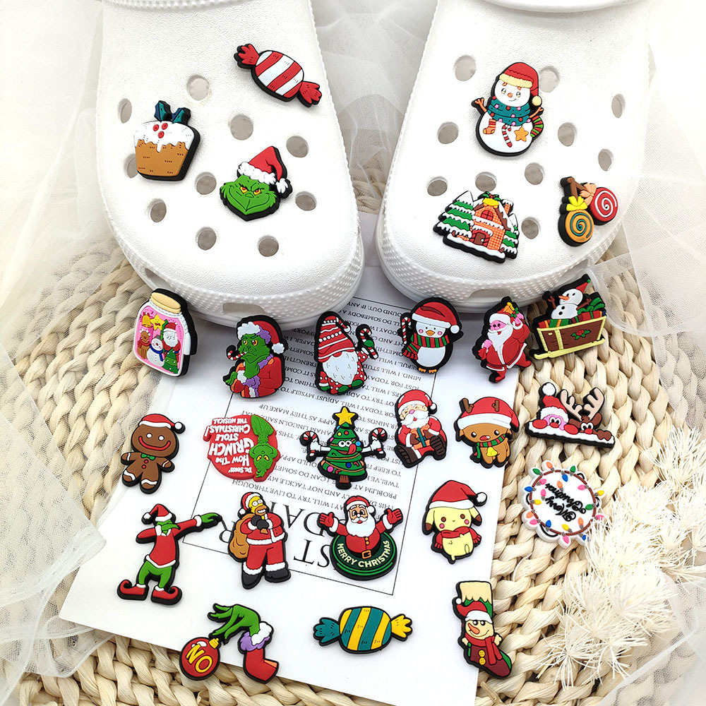 2023 Christmas clog charms christmas shoe charms wholesale pvc shoe decorations clog charms