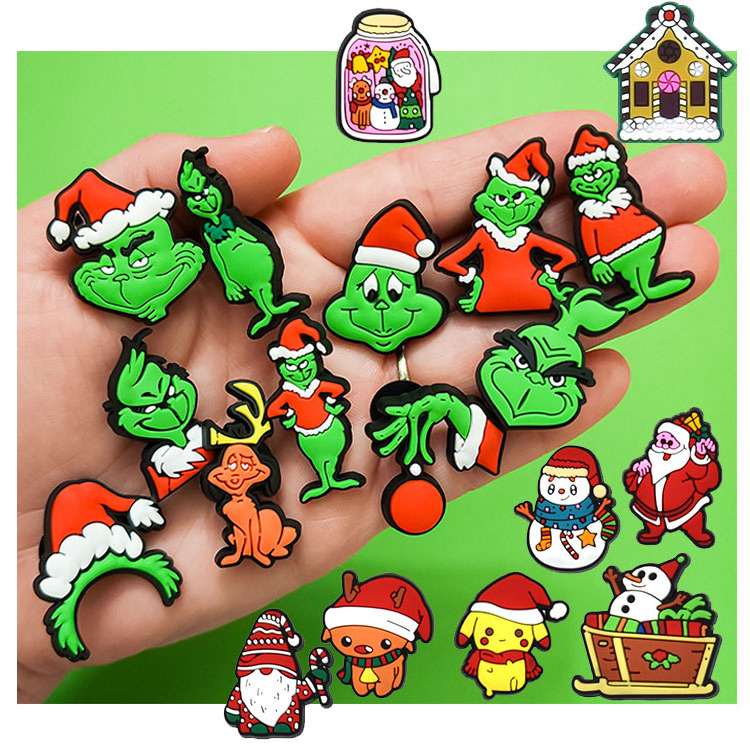 2023 Christmas clog charms christmas shoe charms wholesale pvc shoe decorations clog charms