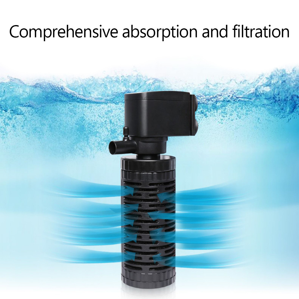 3 in 1 Silent Aeration Water Purifier Internal Pump Submersible Aquarium Filter Oxygen Pump Submersible Water Purifier Fish Tank